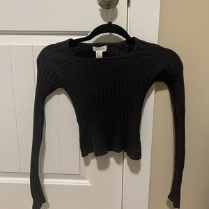 Grey forever 21 long sleeved crop top S